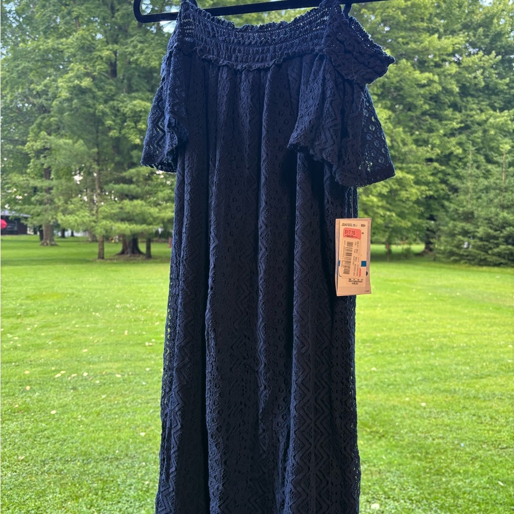 Jolt Blue Asymmetrical Ruffled Sundress